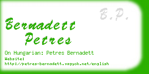 bernadett petres business card